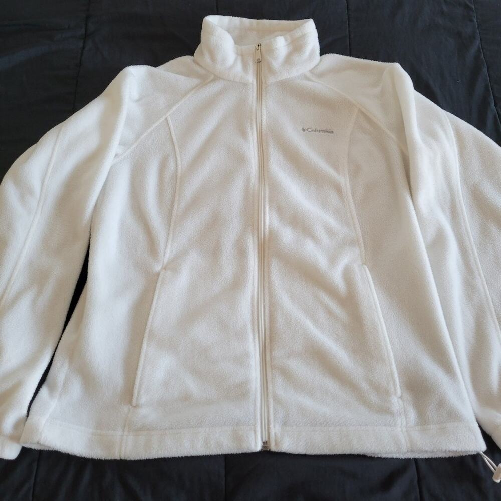 Columbia White Fleece Sweater Jacket